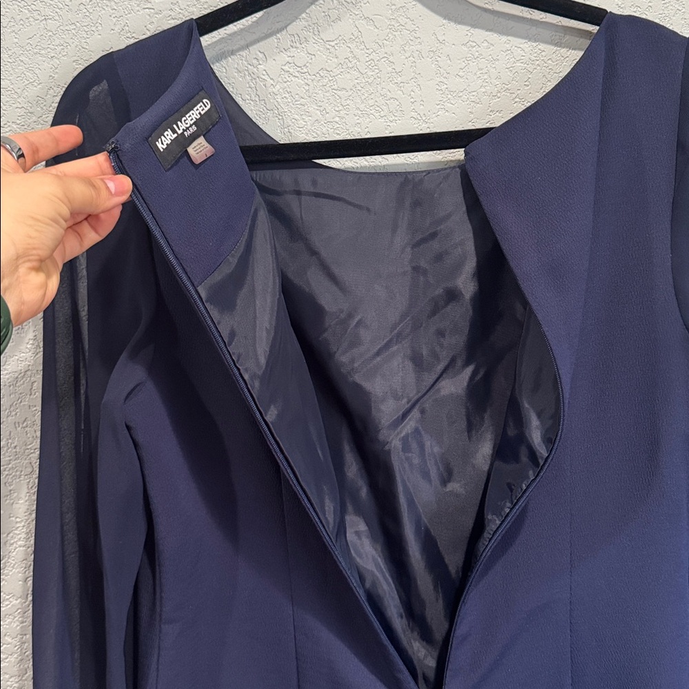 KARL LAGERFELD Paris Sheer Sleeve Shift Ladies Night Dress size 8 - Picture 7 of 7